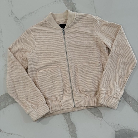Sanctuary Jackets & Blazers - Sanctuary Casey Knit Full Zip Bomber Jacket Women’s XS Oatmeal Textured Cozycore